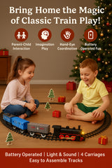 A2Z 4 Kids Classic Train Set Battery Operated Train Set With Light and Sound