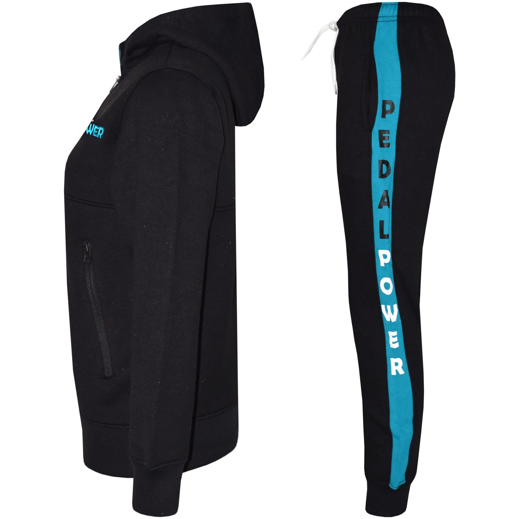 Kids Boys Girls Tracksuit Pedal Power Zipped Hooded Top Bottom Jogging Suit 5-13